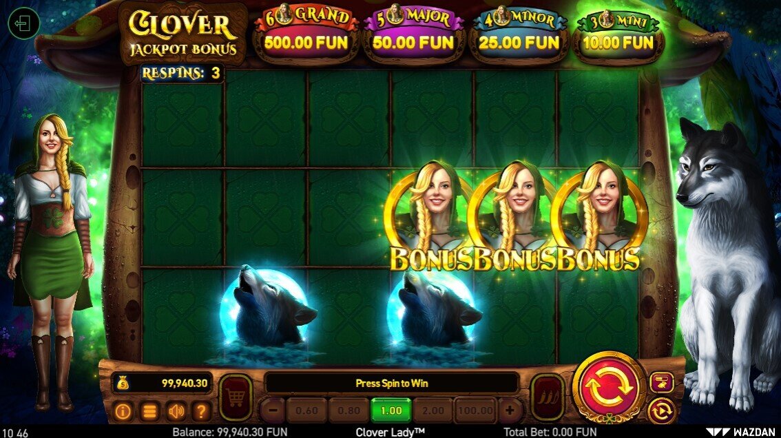 Clover Lady Jackpot Bonus Game