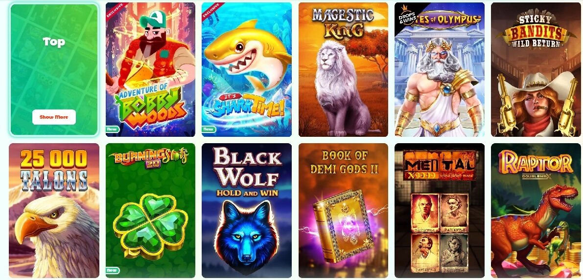 neon 54 pokies library
