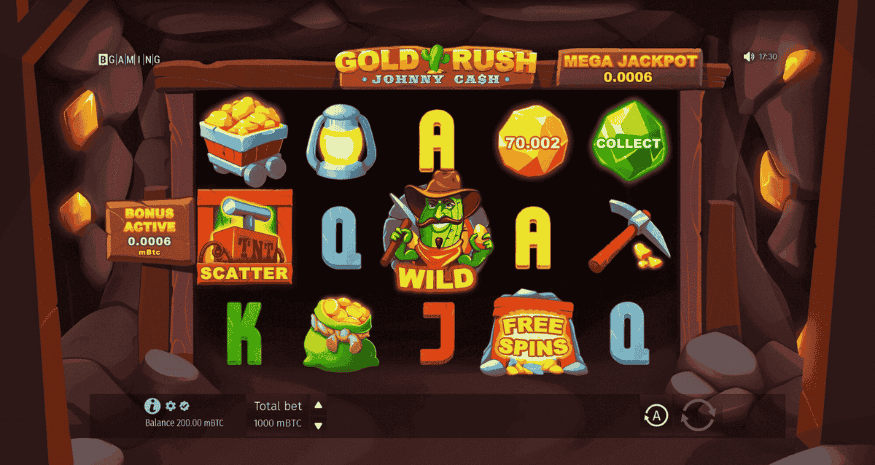 Gold Rush Johnny Cash Pokie Gameplay