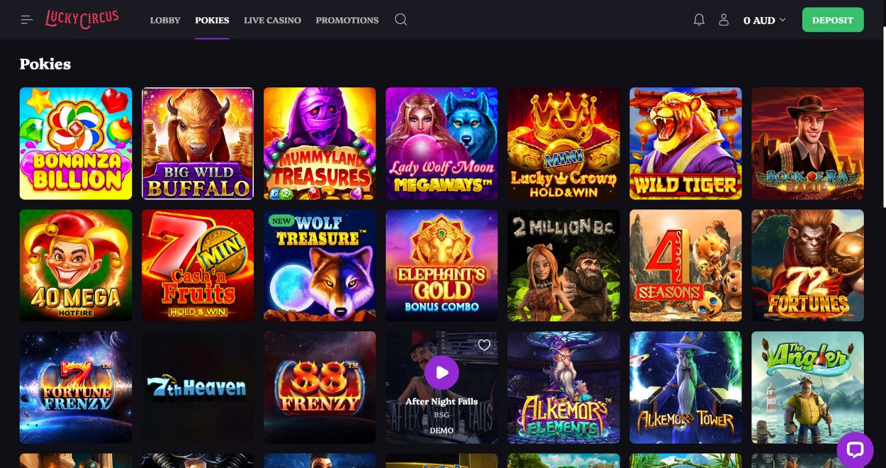 Lucky Circus Casino Pokies