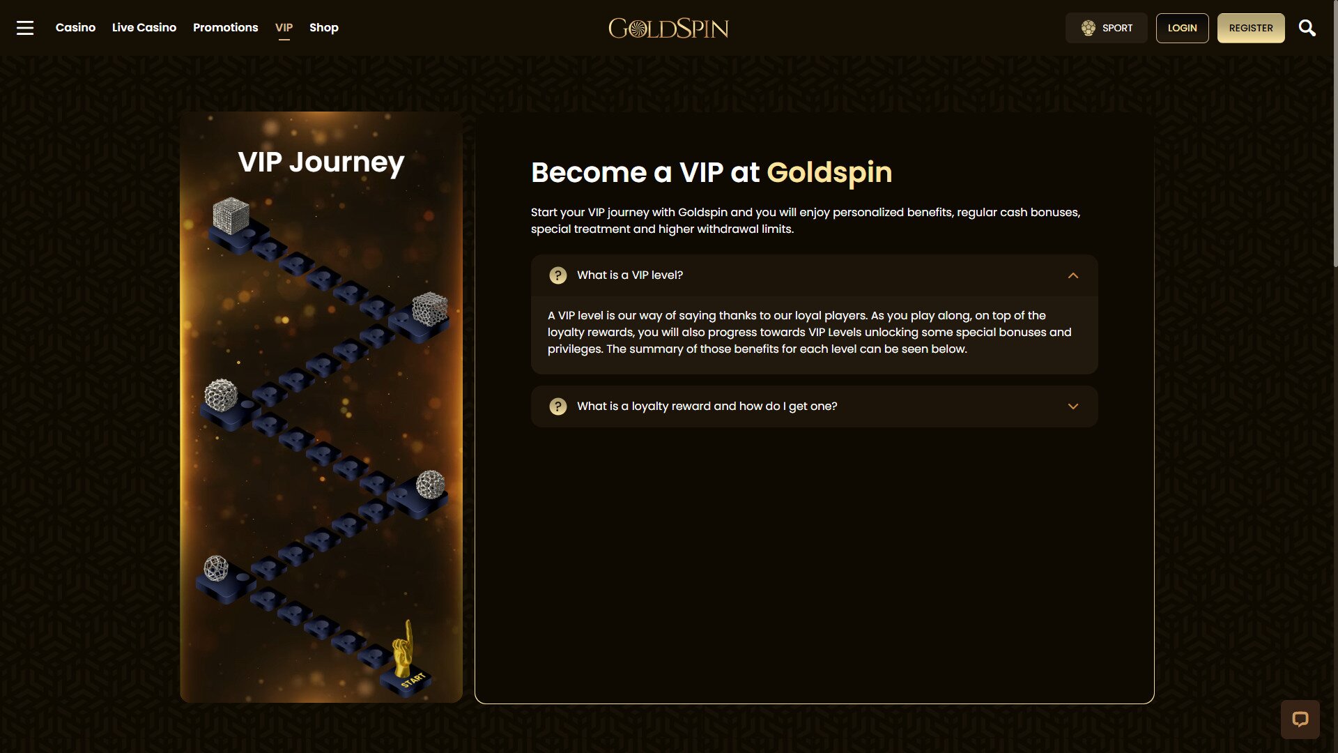 GoldSpin Casino VIP