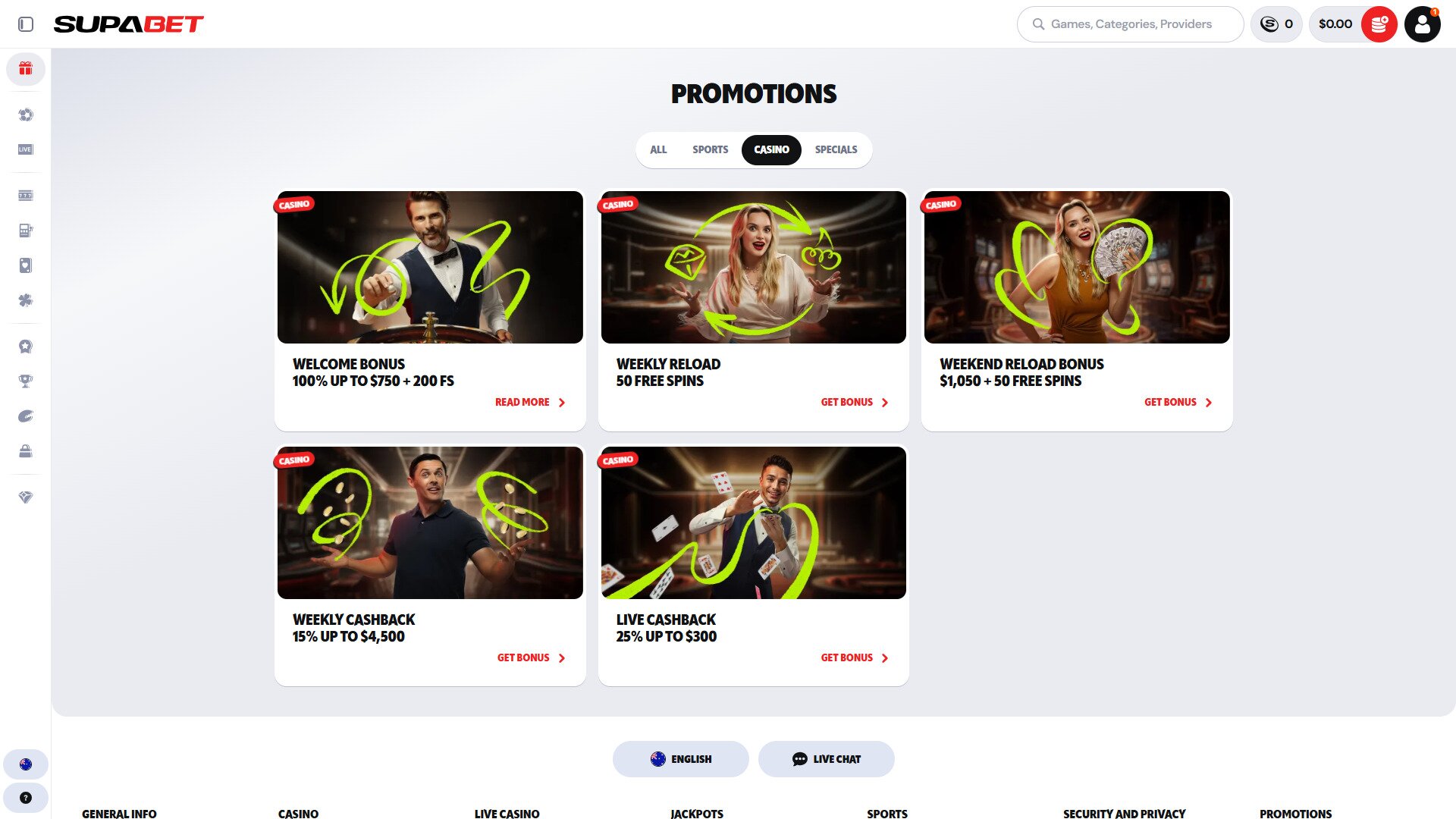 Supabet Casino Promotions