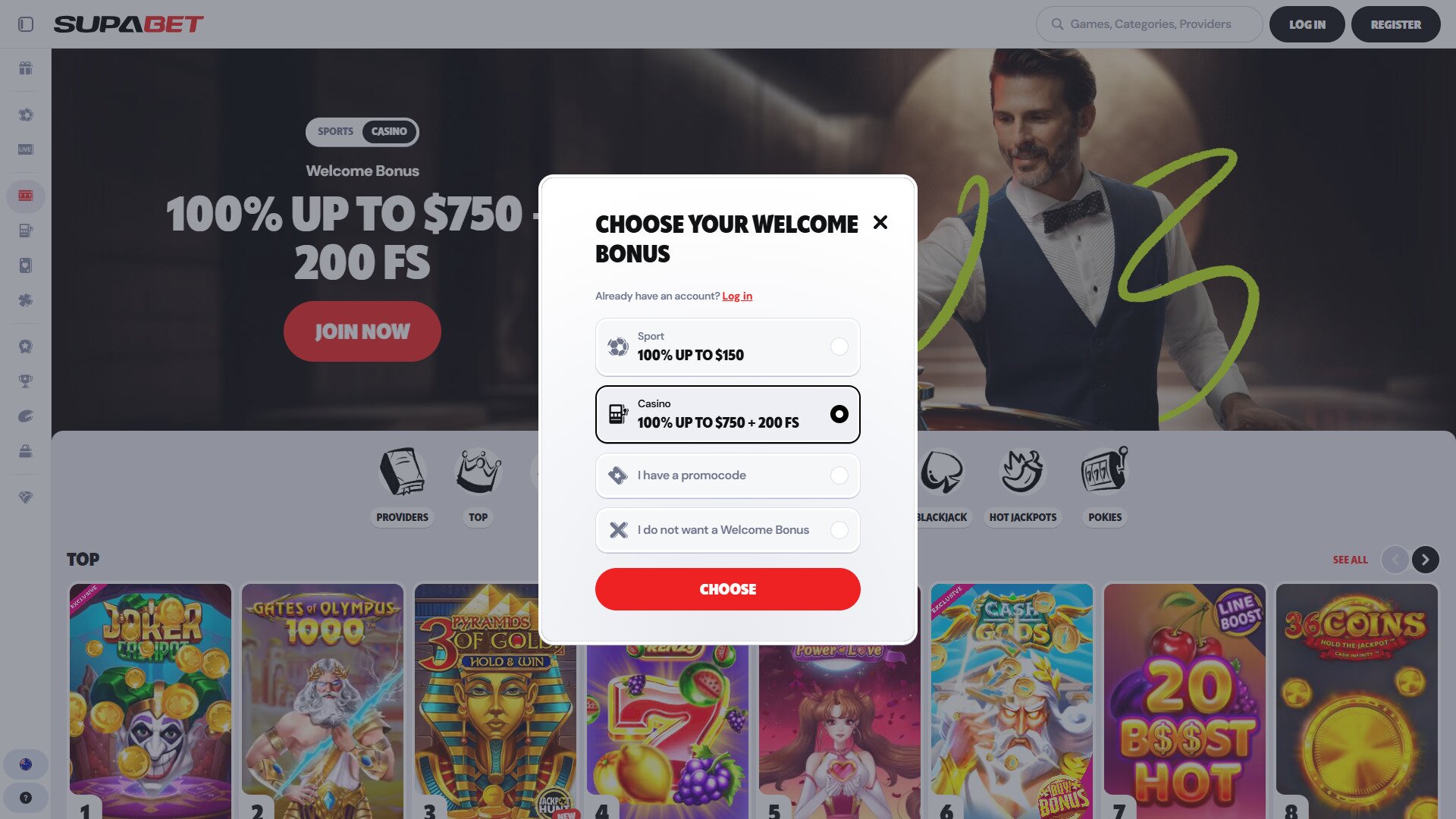Supabet Casino Registration