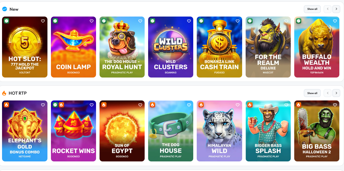 Spinrise Casino games