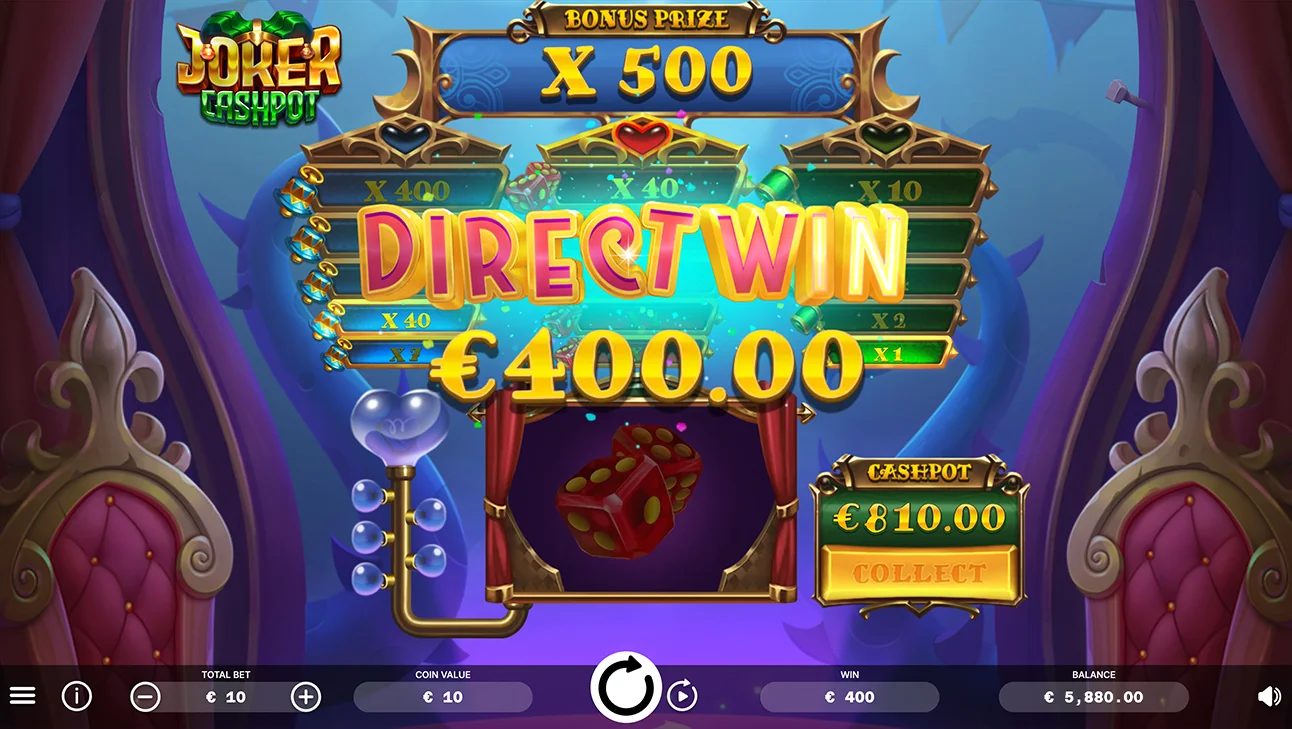 joker cashpot direct win