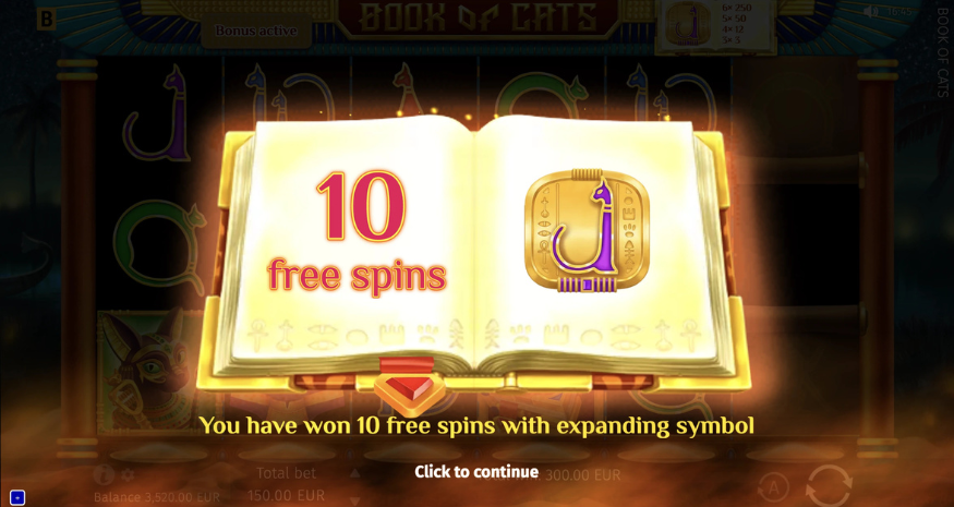 Book of Cats Pokie Free Spins Bonus Feature