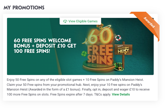 Paddy Power Welcome Promo