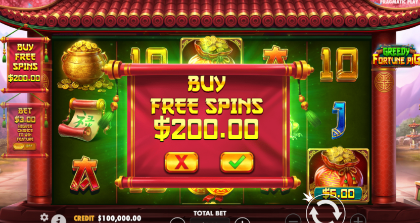 Greedy Fortune Pig Free Spins Feature