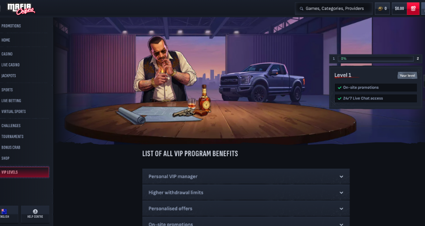 Mafia Casino VIP Program