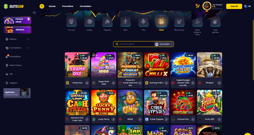 SlotsGem Casino Pokies