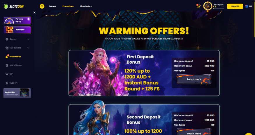 SlotsGem Casino Promotions