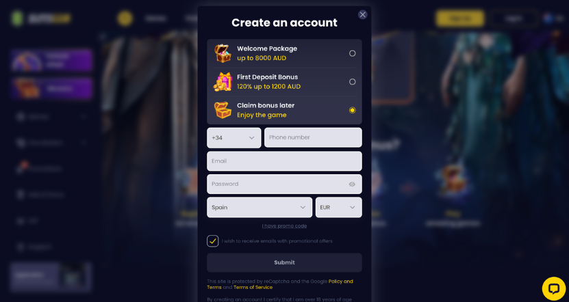 SlotsGem Casino Signup