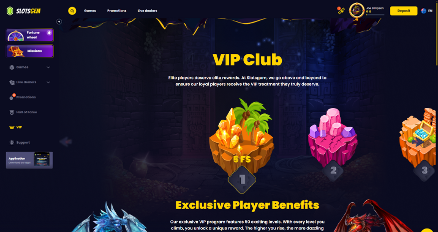 SlotsGem Casino VIP Club